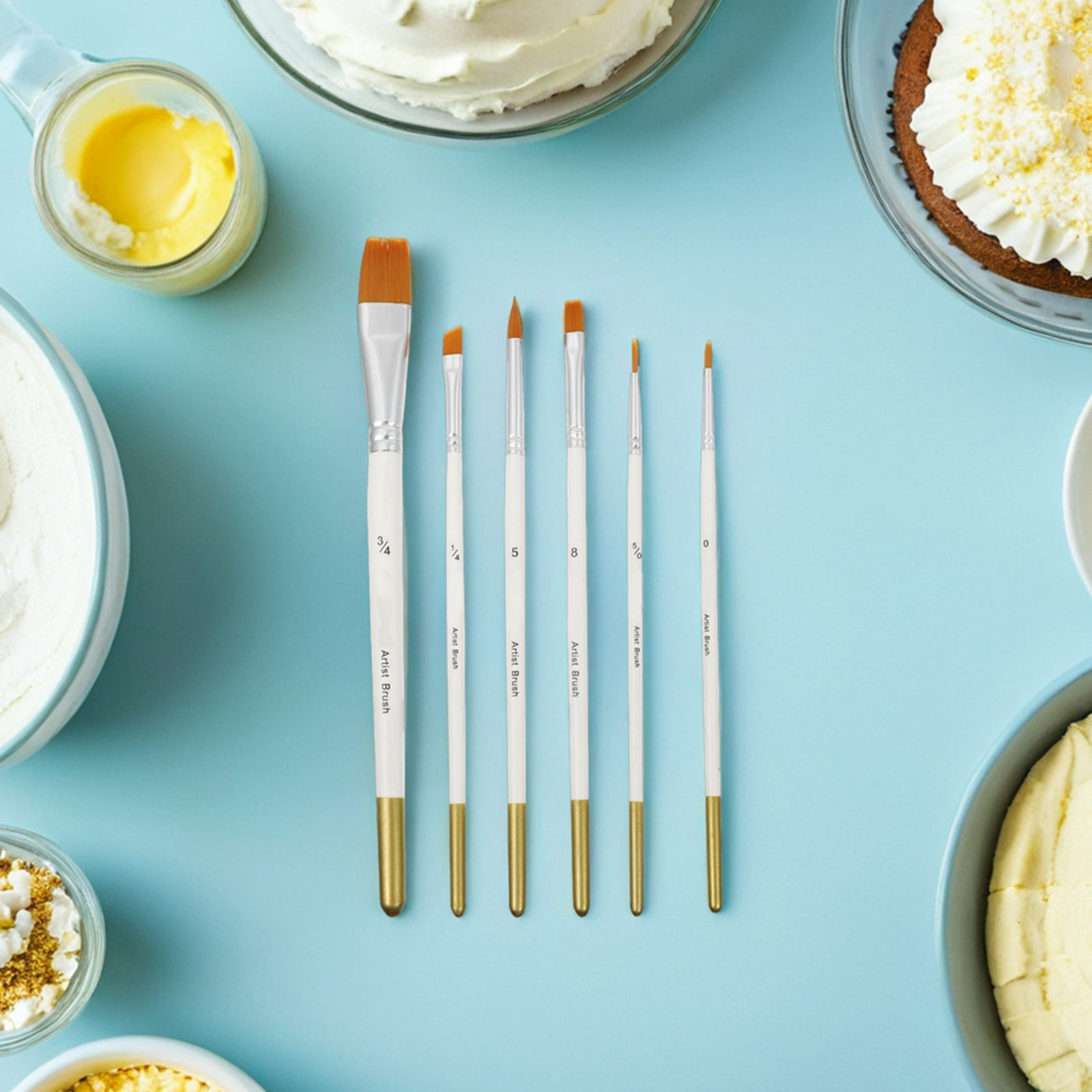 Detailing Brush Set - 12개입 퐁당 케이크 장식용 붓 세트,