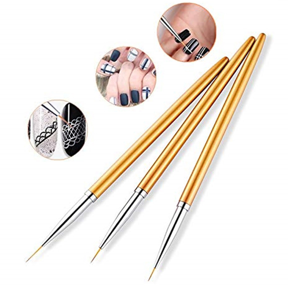 3종 골드 네일 아트 스트라이핑 브러쉬 프렌치 스타일  - Detailing Brush Set 리뷰 및 가격