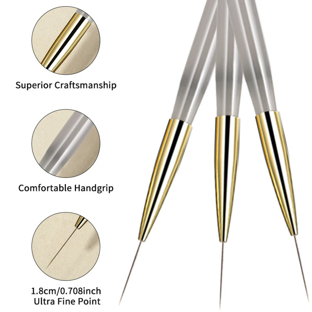 1/2/5개 네일 아트 라이너 브러쉬 세트, 초극세 스 - Detailing Brush Set 리뷰 및 가격