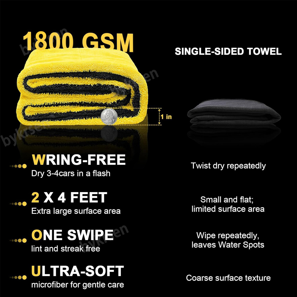 1800GSM 초극세사 소재의 대형 차량 세차용 타월, - Microfiber Towel Detailing 리뷰 및 가격